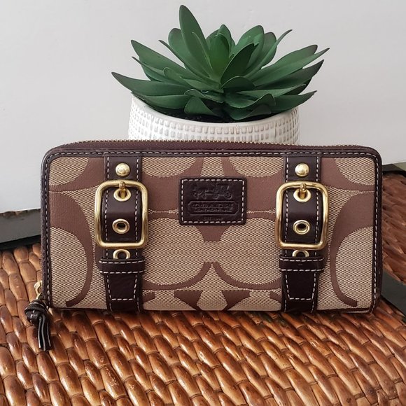 Coach Bags Coach Zoe Signature C Monogram Leather Jacquard Long